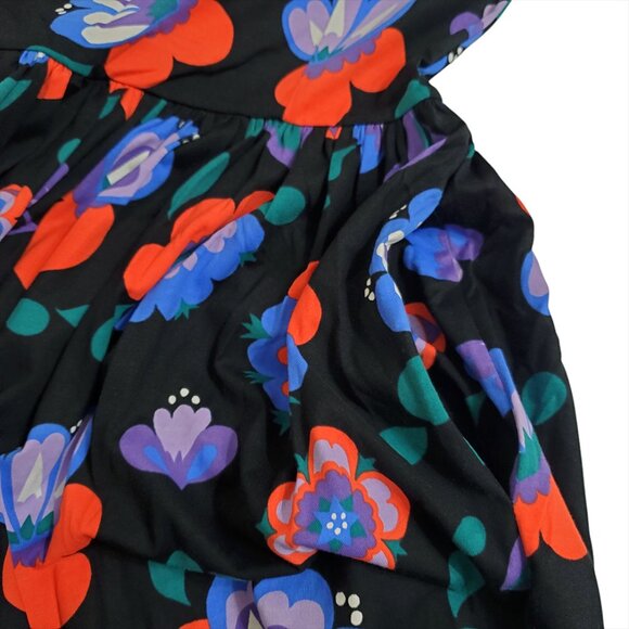 Marimekko Mollamaija Floral Dress XS Long Sleeve Pockets Cotton Gatherin… - Picture 9 of 12